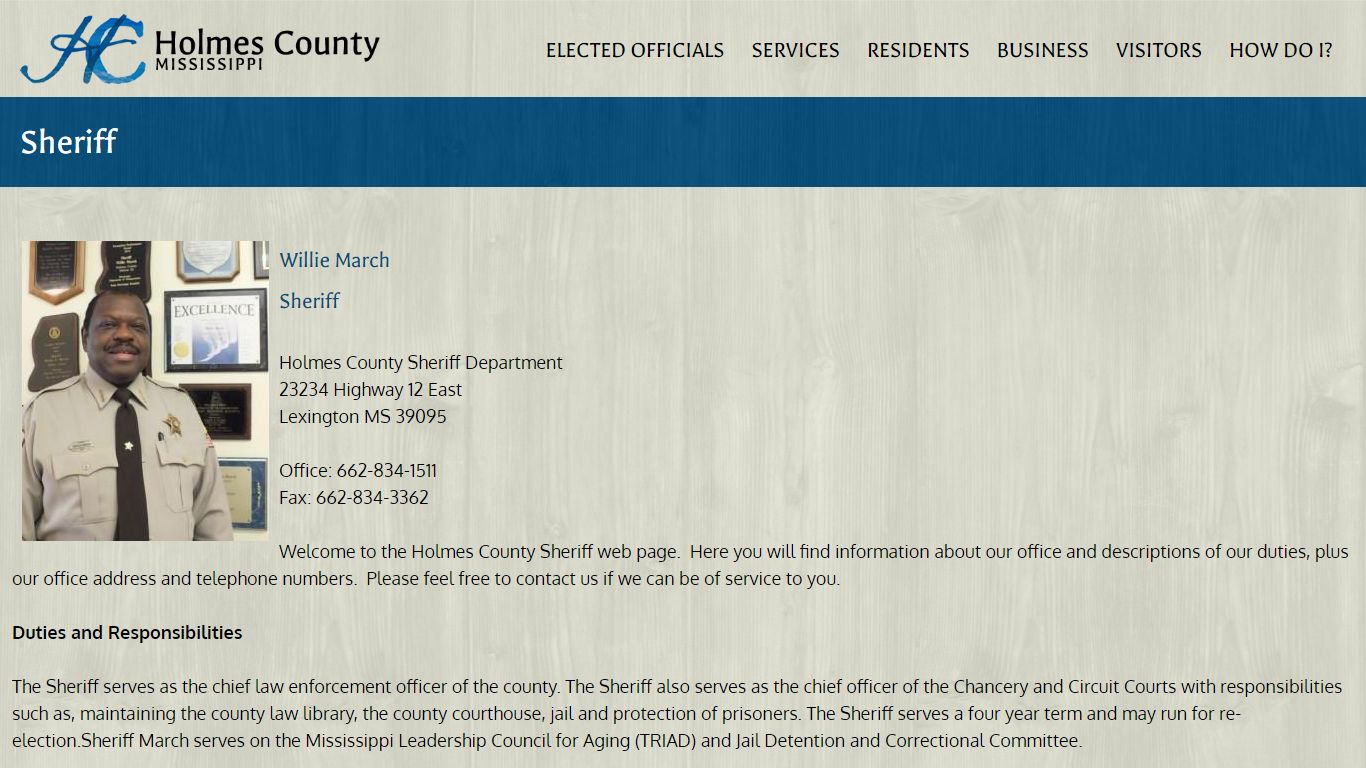 Sheriff | Holmes County